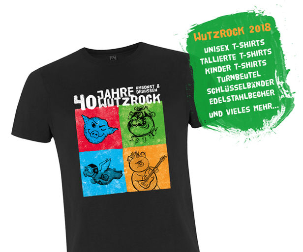 Jubiläums-Merchandise zu "40 Jahren Wutzrock"